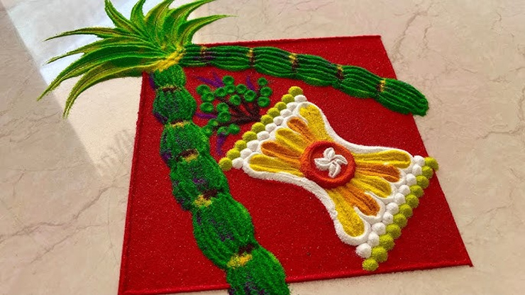 तुलसी रंगोली डिजाइन